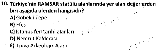 TOI1004 Turizm Coğrafyası çıkmış sınav sorusu 2