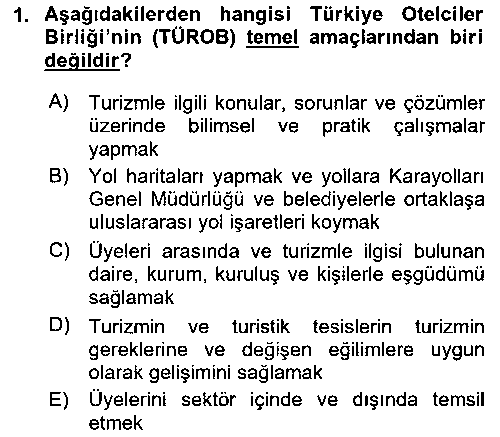 TSH103U Turizm Mevzuatı çıkmış sınav sorusu 1