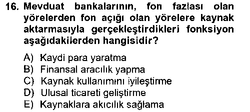 FIN104U Finansal Kurumlar çıkmış sınav sorusu 2