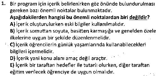 ÇGL2003 Çocukların Eğitiminde Programlar ve Yaklaşımlar çıkmış sınav sorusu 1
