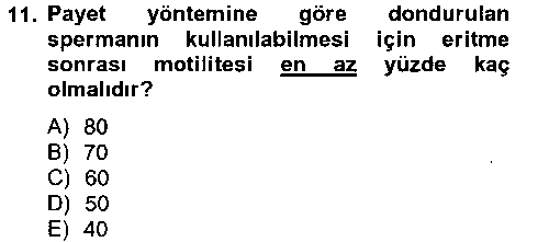 LBV208U Doğum Bilgisi ve Suni Tohumlama çıkmış sınav sorusu 2