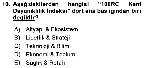 ADY216U Sürdürülebilir Kentsel Dayanıklılık çıkmış sınav sorusu 2