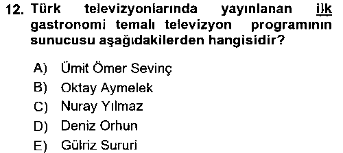 ASC209U Gastronomi Ve Medya çıkmış sınav sorusu 3