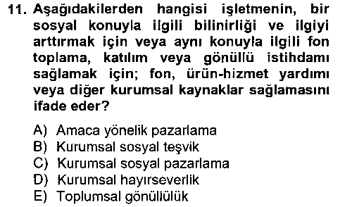 HIT206U Kurumsal Sosyal Sorumluluk çıkmış sınav sorusu 3