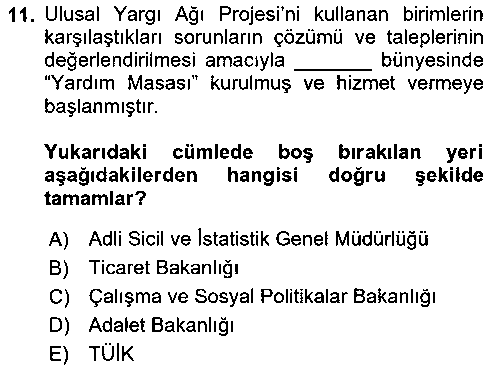 ADL205U Mesleki Bilgisayar Ve Uyap çıkmış sınav sorusu 3