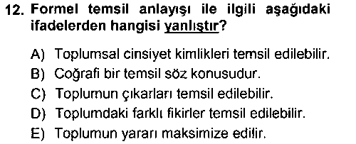 SOS311U Toplumsal Cinsiyet Sosyolojisi çıkmış sınav sorusu 2