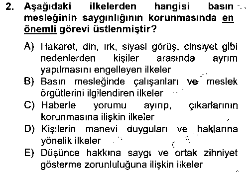 MEI208U Medya ve Etik çıkmış sınav sorusu 2