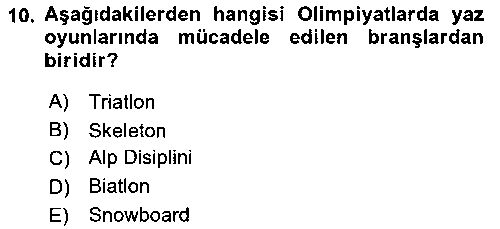 SYT107U Spor Eğitimi çıkmış sınav sorusu 2