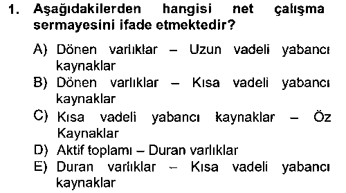 MUH202U Mali Analiz çıkmış sınav sorusu 1