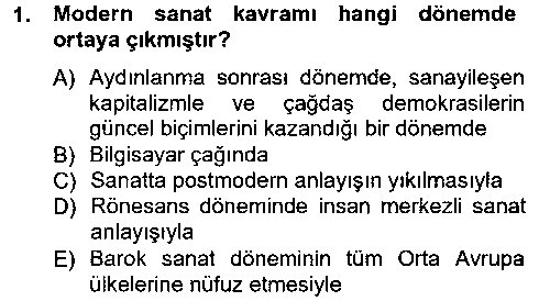 EST101U Görsel Estetik çıkmış sınav sorusu 1