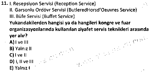 TSH2009 Kongre Fuar Yönetimi çıkmış sınav sorusu 3