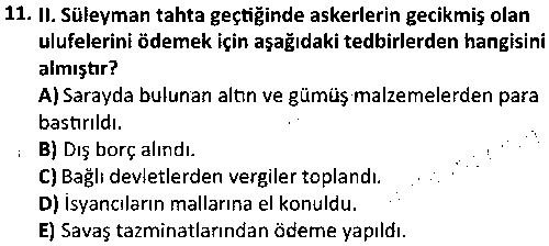 TAR3007 Osmanlı Tarihi 3 çıkmış sınav sorusu 3