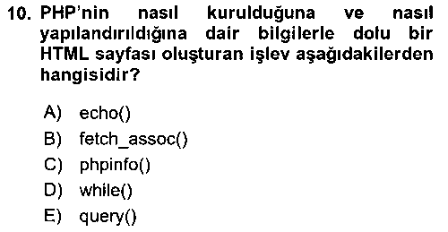 BIL206U Web Sunucu Programlama çıkmış sınav sorusu 2