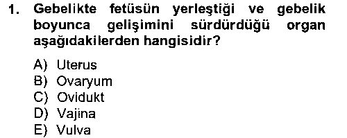 LBV208U Doğum Bilgisi ve Suni Tohumlama çıkmış sınav sorusu 1