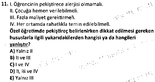 CGE2005 Özel Eğitimde Program Geliştirme çıkmış sınav sorusu 3