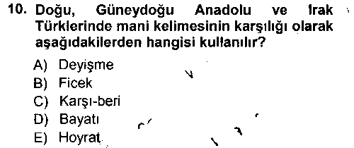 EDB305U Türk Halk Şiiri çıkmış sınav sorusu 1