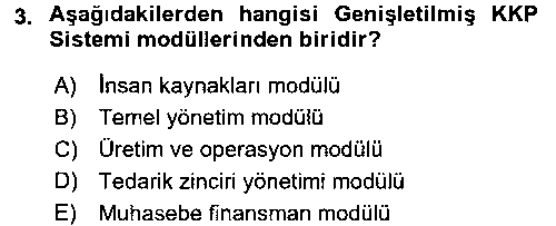MUH208U Muhasebede Bilgi Yönetimi çıkmış sınav sorusu 3