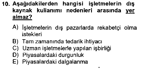 LOJ204U Lojistik Maliyetleri ve Raporlama 2 çıkmış sınav sorusu 1