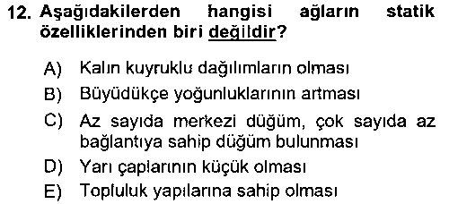 YBS308U Sosyal Ağ Analizi çıkmış sınav sorusu 3