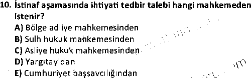 ADL2009 Medeni Usul Hukuku çıkmış sınav sorusu 2