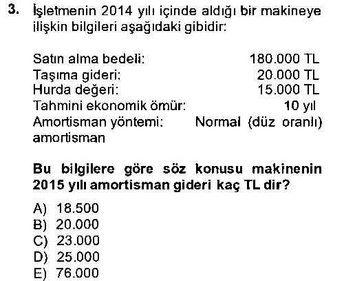 MUH201U Muhasebe Uygulamaları çıkmış sınav sorusu 3