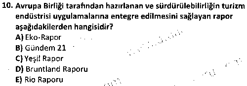 TOI1009 Genel Turizm çıkmış sınav sorusu 2