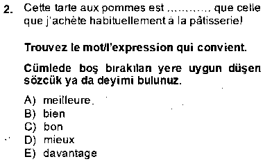FRA401U Fransızca 3 çıkmış sınav sorusu 2