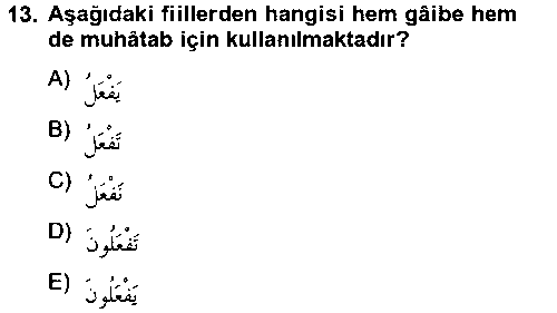 Arapça 2 çıkmış sınav sorusu 2