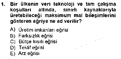 IKT311U Uluslararası İktisat Teorisi çıkmış sınav sorusu 1