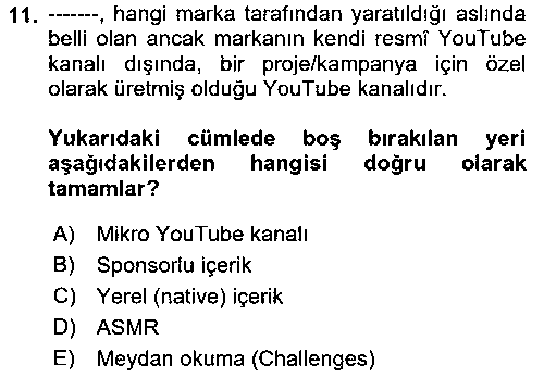 HIT214U Dijital İçerik Pazarlaması çıkmış sınav sorusu 3