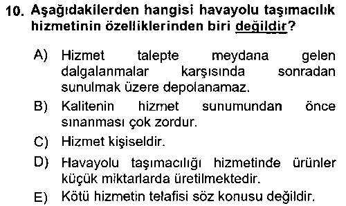 HIS302U Havayolu Yönetimi çıkmış sınav sorusu 2