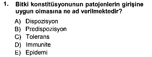 TRM207U Fitopatoloji çıkmış sınav sorusu 1