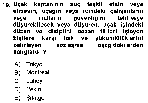 HUK409U Hava Hukuku çıkmış sınav sorusu 2