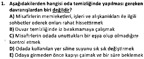 TOI2007 Kat Hizmetleri Yönetimi çıkmış sınav sorusu 1