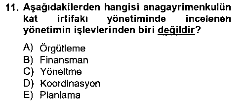 EMY202U Bina ve Site Yöneticiliği çıkmış sınav sorusu 3