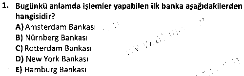 BS2002 Banka Muhasebesi çıkmış sınav sorusu 1