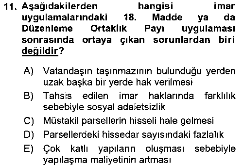 ADY109U Kent, Planlama ve Afet Risk Yönetimi çıkmış sınav sorusu 2