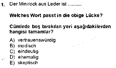 ALM402U Almanca 4 çıkmış sınav sorusu 1