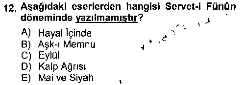 EDB303U 2. Abdülhamit Dönemi Türk Edebiyatı çıkmış sınav sorusu 2