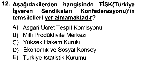CEK401U Endüstri İlişkileri çıkmış sınav sorusu 3