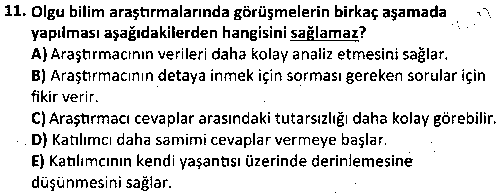 ÇGL3012 Araştırma Yöntem ve Teknikleri 2 çıkmış sınav sorusu 3
