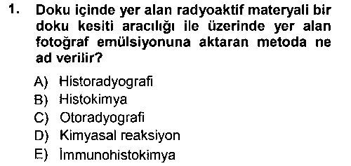 LBV111U Temel Veteriner Histoloji ve Embriyoloji çıkmış sınav sorusu 1