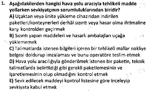 SHI2004 Temel Harekât Hizmetleri ve Ramp çıkmış sınav sorusu 1