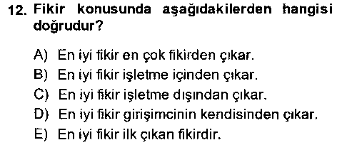 ISL293U Girişimcilik ve İş Kurma çıkmış sınav sorusu 3
