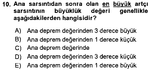 ADY111U Temel Afet Bilgisi çıkmış sınav sorusu 2