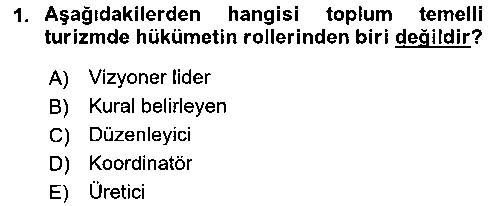TRZ302U Toplum Temelli Turizm çıkmış sınav sorusu 1