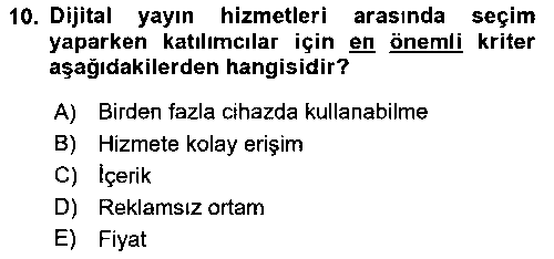 SMY105U Dijital Medya ve Tüketici çıkmış sınav sorusu 2