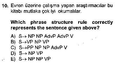 TUR402U Türkçe Tümce Bilgisi Ve Anlambilim çıkmış sınav sorusu 2