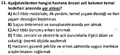 ACY2009 Acil Yardım ve Kurtarma Çalışması çıkmış sınav sorusu 3