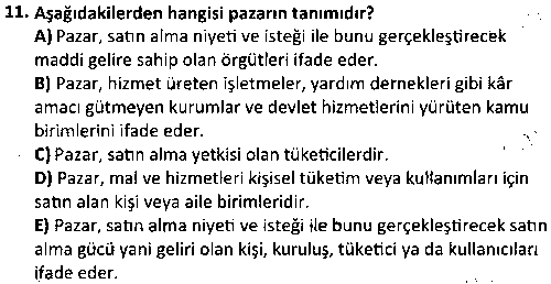 CMH2011 İletişimde Hedef Kitle çıkmış sınav sorusu 3